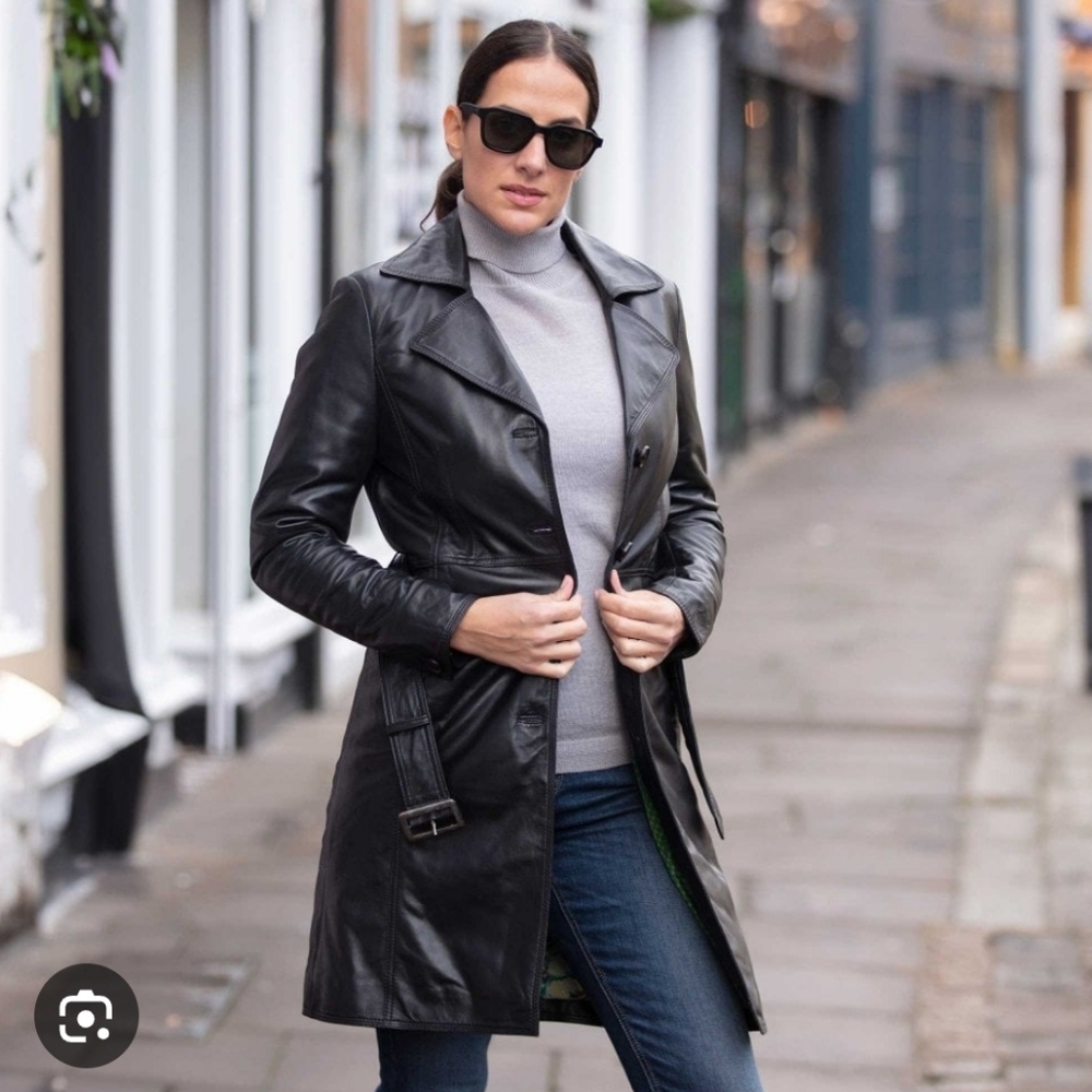 Kathy Ireland Genuine Black Leather Anorak Jacket Womens XL Versatile Bikercore - Picture 13 of 15
